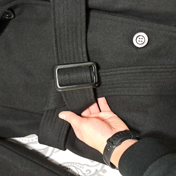 Le Chateau Wool-blend Double Breasted Belted Trench Coat - Picture 4 of 16